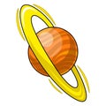 Isolated cartoon planet Saturn of solar system Royalty Free Stock Photo