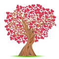 Cartoon red heart tree Royalty Free Stock Photo