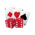 Isolated casino poker cards