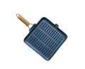 Isolated cast iron grill pan on a white background. Royalty Free Stock Photo