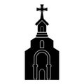 Isolated catholic church silhouette