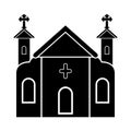Isolated catholic church silhouette