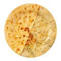 Isolated caucasian bread khychin with cheese