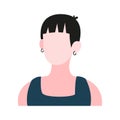 Isolated caucasian woman head vector illustration