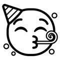 Isolated celebrating monochrome emoji icon