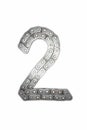 Isolated chain alphabet. Numerals font. Number two 2 Royalty Free Stock Photo