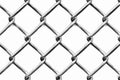Isolated Chain Link Fence on White Background. Generative ai Royalty Free Stock Photo