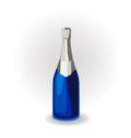 Isolated champagne in a bottle with a shiny top.