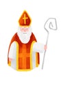 Isolated Character on White background, according to the European Tradition: Saint Nicholas, in Czech language: Svaty Mikulas