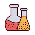 Isolated chemistry flasks vector design