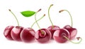 Isolated cherries in a row