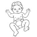 Baby vector hand drawing. Isolated child illustration.