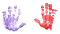 Isolated childs handprint