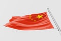 Isolated China Flag waving 3d Realistic China Flag Rendered Royalty Free Stock Photo