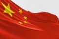 Isolated China Flag waving 3d Realistic China Flag Rendered Royalty Free Stock Photo