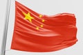 Isolated China Flag waving 3d Realistic China Flag Rendered Royalty Free Stock Photo