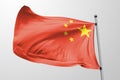 Isolated China Flag waving 3d Realistic China Flag Rendered Royalty Free Stock Photo
