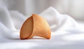 An isolated Chinese fortune cookie on a plain background Royalty Free Stock Photo