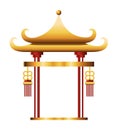 Isolated chinese gold arch vector design
