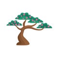 Isolated chinese tree with flowers vector design