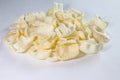 Isolated chips of potato on white background