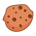 Isolated chocolate chip cookie sketch icon Vector
