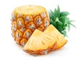 Isolated chopped pineapple