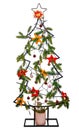 Isolated christmas deco with fir branches, baubles and stars