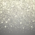 Isolated Christmas falling snow overlay on transparent background. Snowflakes storm layer. Snow pattern for design Royalty Free Stock Photo