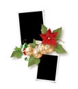 Isolated Christmas frame for two photos Royalty Free Stock Photo