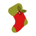 Isolated christmas sock sketch icon Vector