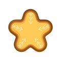 Isolated christmas star gingerbread