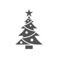 Isolated christmas tree icon with star Royalty Free Stock Photo