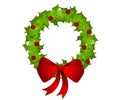 Isolated Christmas Wreath Bow