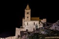 Isolated church by night near the sea/ Saint Peter church/ Portovenere/ La Spezia, Italy.