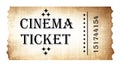 Isolated cinema ticket