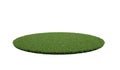 Isolated round part of soccer playground with grass. 3d render