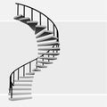 Isolated circular staircase with black handrail vector Royalty Free Stock Photo