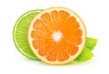 Isolated citrus slices orange and lime