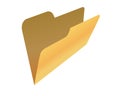 Classic gradient yellow computer empty file folder icon with document Royalty Free Stock Photo