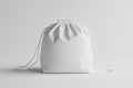 Isolated on a clean background, a minimalist white drawstring bag Royalty Free Stock Photo