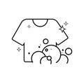 Isolated cleaned shirt with bubbles icon Vector Royalty Free Stock Photo