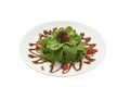 Isolated and Clipping path of spinach salad. Royalty Free Stock Photo