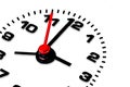Isolated clock over white background: deadline