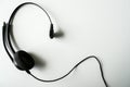 Isolated close up black headset for call center Royalty Free Stock Photo