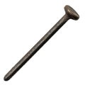Isolated close up of a rusty nail metal construction hardware tool on transparent background Royalty Free Stock Photo