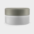 Isolated closed cream jar. Luxury cosmetics.