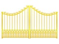 Isolated closed golden gate fence on white vector Royalty Free Stock Photo