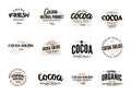 Isolated Cocoa Logo Set Cocoa Fresh Royalty Free Stock Photo