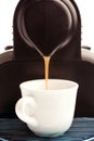 Espresso coffe machine on white background Royalty Free Stock Photo